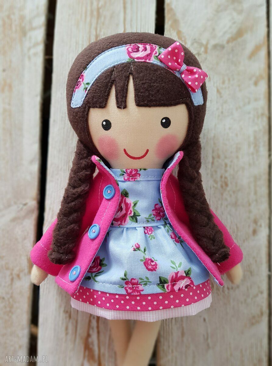 Marcysia - malowana lala 40 cm, ręcznie szyta przytulanka
