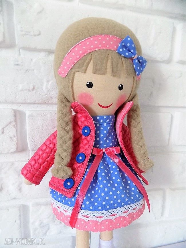 Malowana lala Julia - ręcznie malowana przytulanka 40 cm
