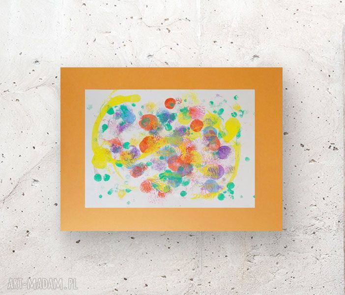 Ręcznie malowana abstrakcja kolorowa 30x40 cm - nowoczesna dekoracja na ścianę bez ramy