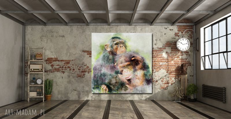 Obraz Małpka 2 100x100 cm Canvas z bonobo - gotowy do powieszenia
