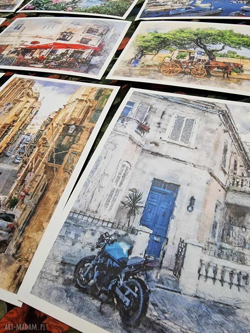 Malta w akwareli - zestaw 10 grafik 15x23 cm