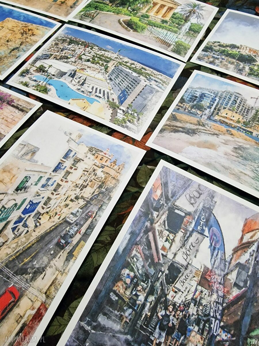Malta w akwareli - zestaw 10 grafik 15x23 cm (zestaw 2)
