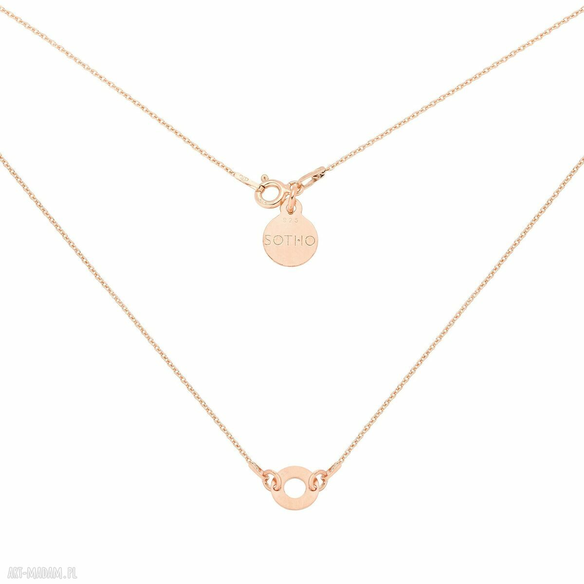 Naszyjnik różowego delikatną różowe złoto karma