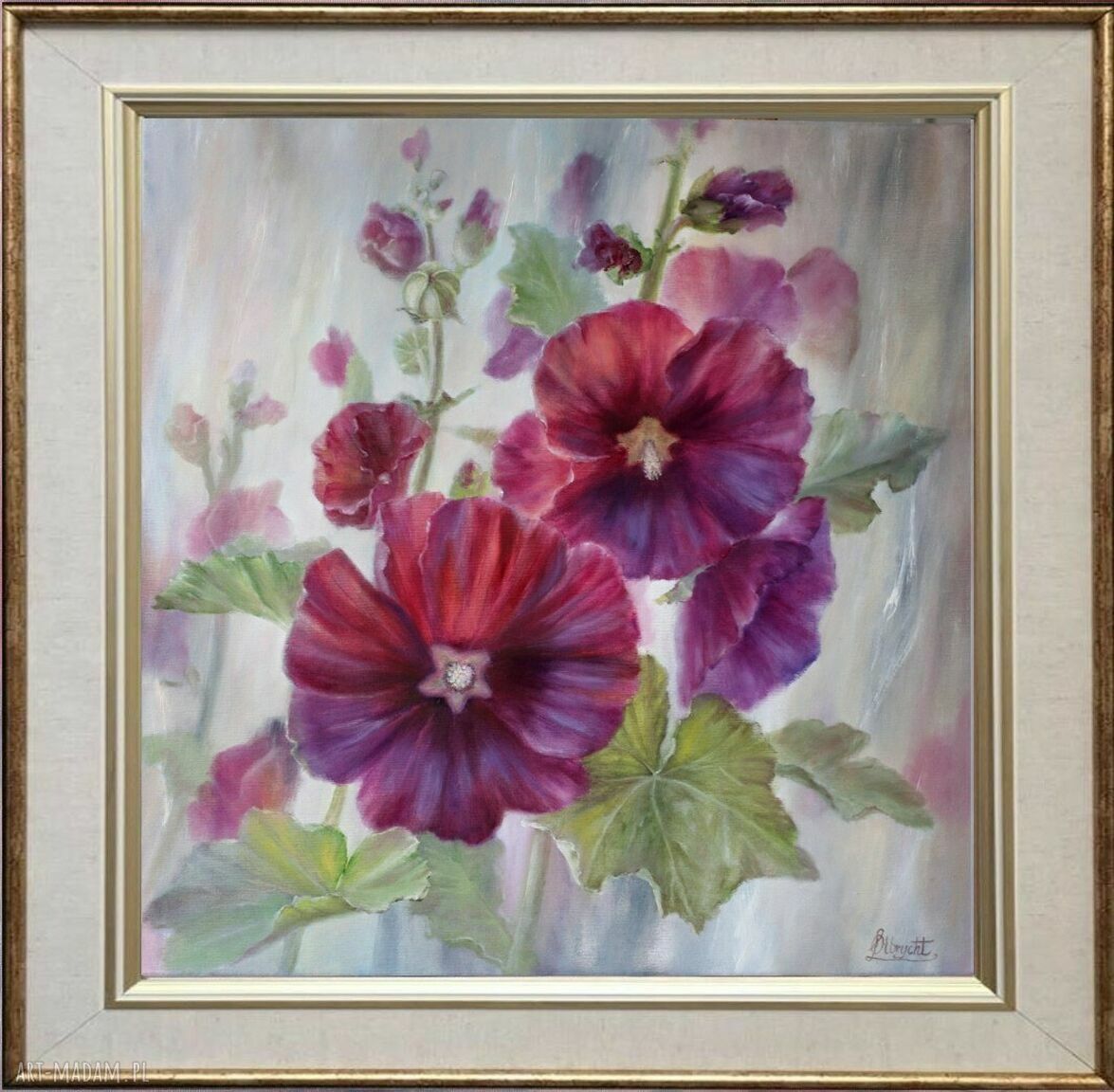 Malwy - ręcznie malowany obraz olejny 60x60 cm