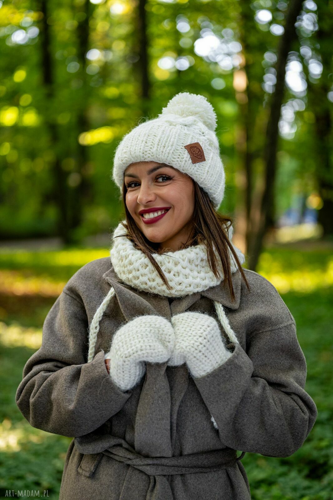 Mały komin MERINO "Beżowy ecru" (merino i alpaka)