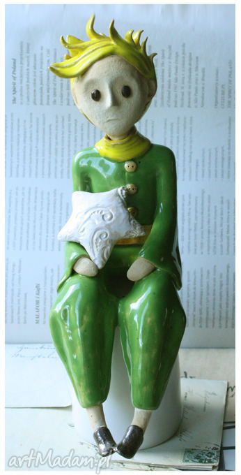 Figurka Małego Księcia - ceramiczna dekoracja handmade (ok. 30 cm)