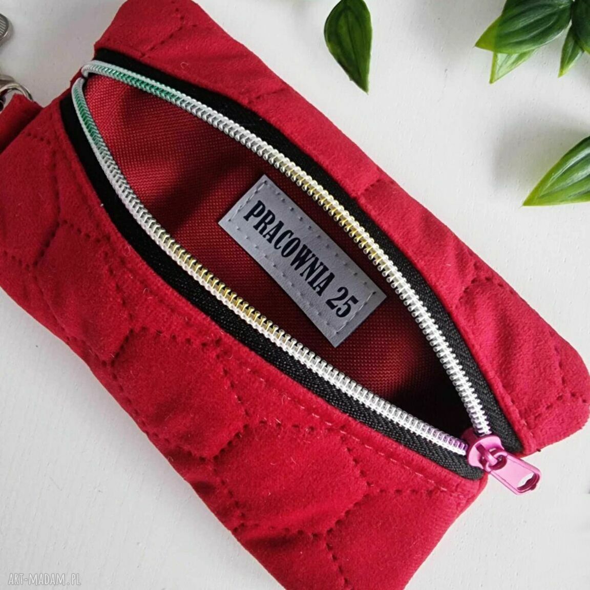 Mały organizer - etui portfel z weluru bordowego OE02