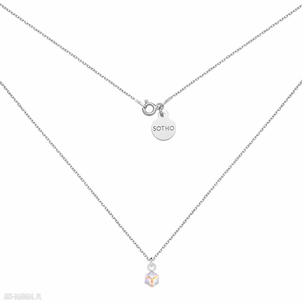 Srebrny naszyjnik SWAROVSKI Crystal AB - opalizujący blask - srebro 925