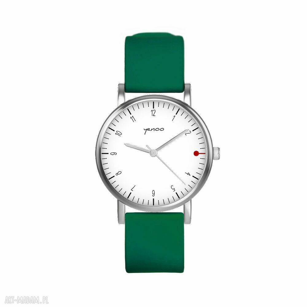 Mały zegarek na silikonowym pasku Simple elegance - zielony