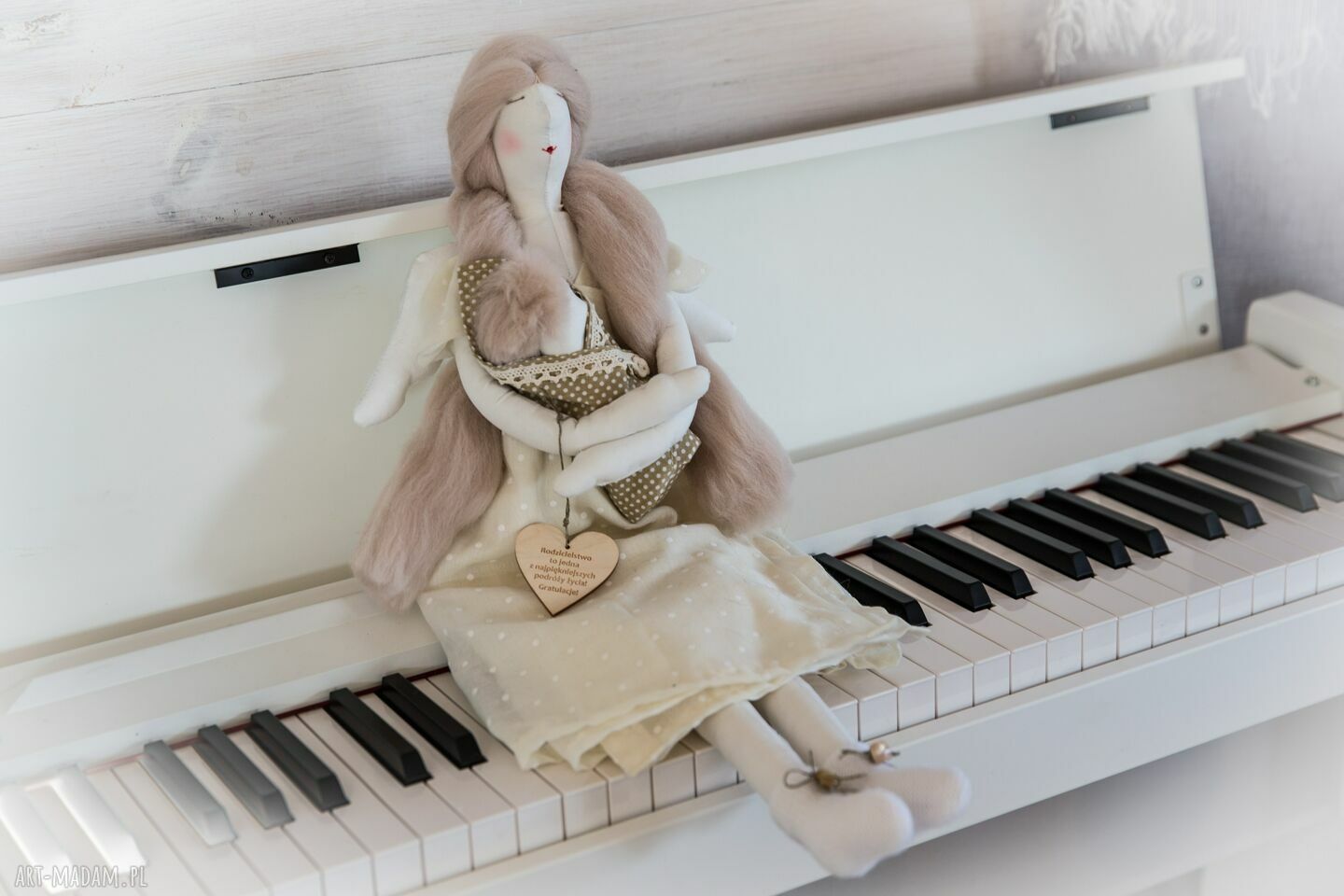 Anioł Mama z Dzieckiem - pamiątka na narodziny, Baby Shower i chrzciny