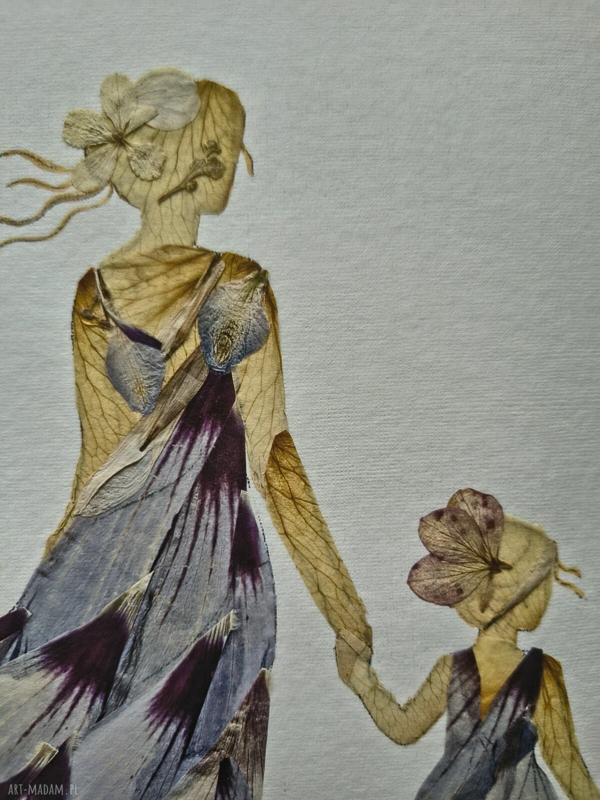 Mama i córka - artystyczny print z motywem suszonych kwiatów 30x40 cm