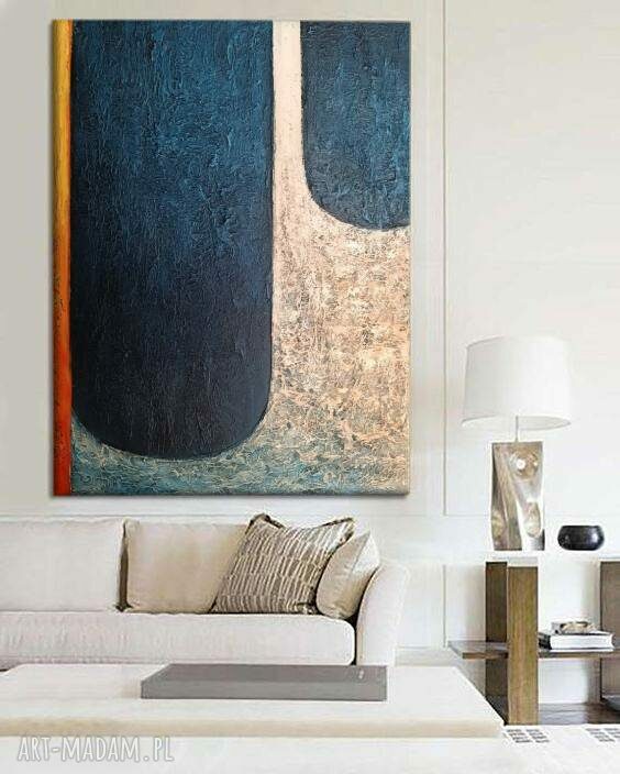 MANCHAS DE MAR - wielkoformatowy obraz abstrakcyjny art&texture 80x170 cm