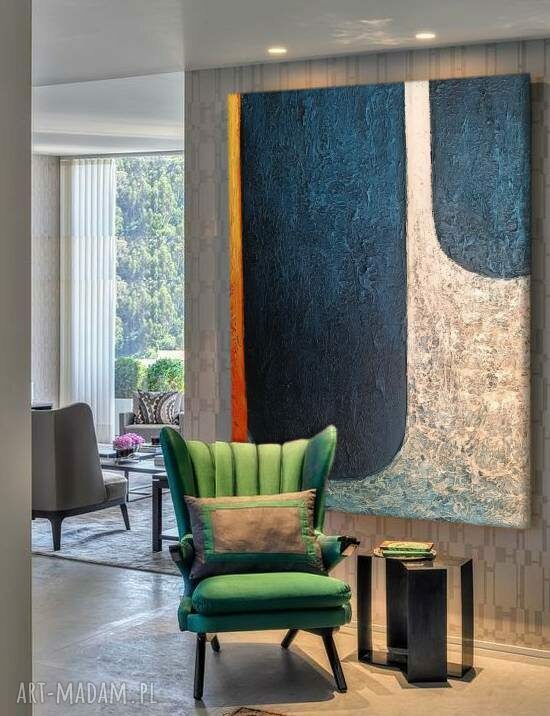 MANCHAS DE MAR - wielkoformatowy obraz abstrakcyjny art&texture 80x170 cm