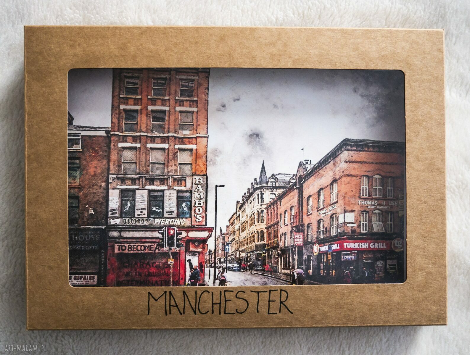 Manchester w akwareli - zestaw 12 grafik 15x23 cm do Twojej galerii