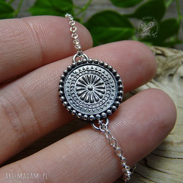 Mandala - bransoleta ze srebra 925 i 999 (boho, minimalistyczna)