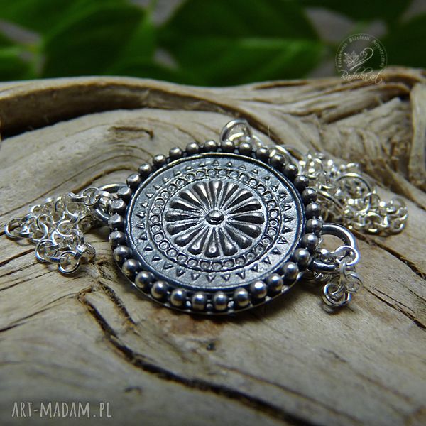 Mandala - bransoleta ze srebra 925 i 999 (boho, minimalistyczna)