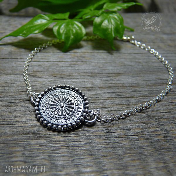 Mandala - bransoleta ze srebra 925 i 999 (boho, minimalistyczna)