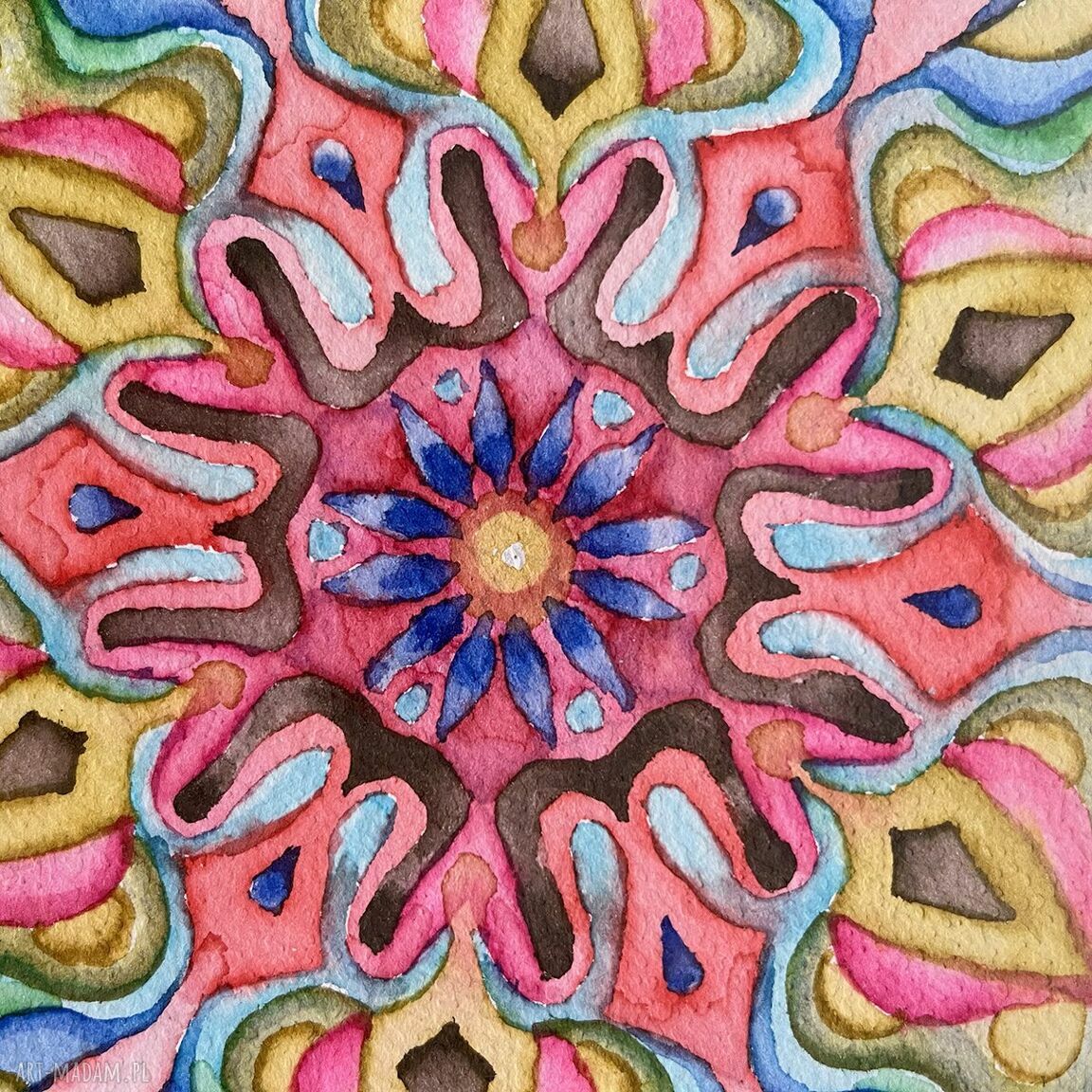 Mandala Gwiezdna Liryka Wdzięczności - obraz do medytacji i wdzięczności (20x20 cm)