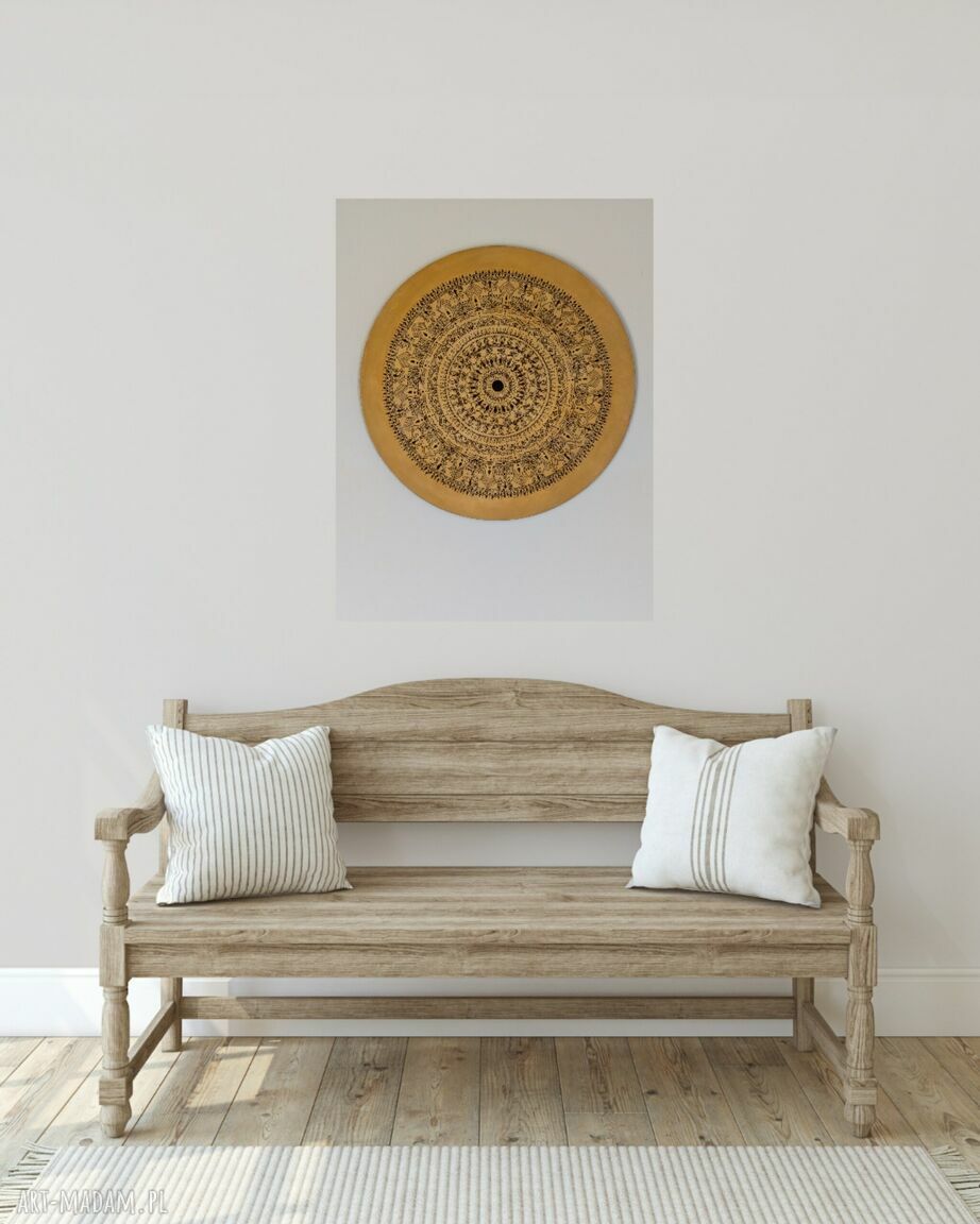 Mandala koło - ręcznie malowany obraz akrylowy 40 cm