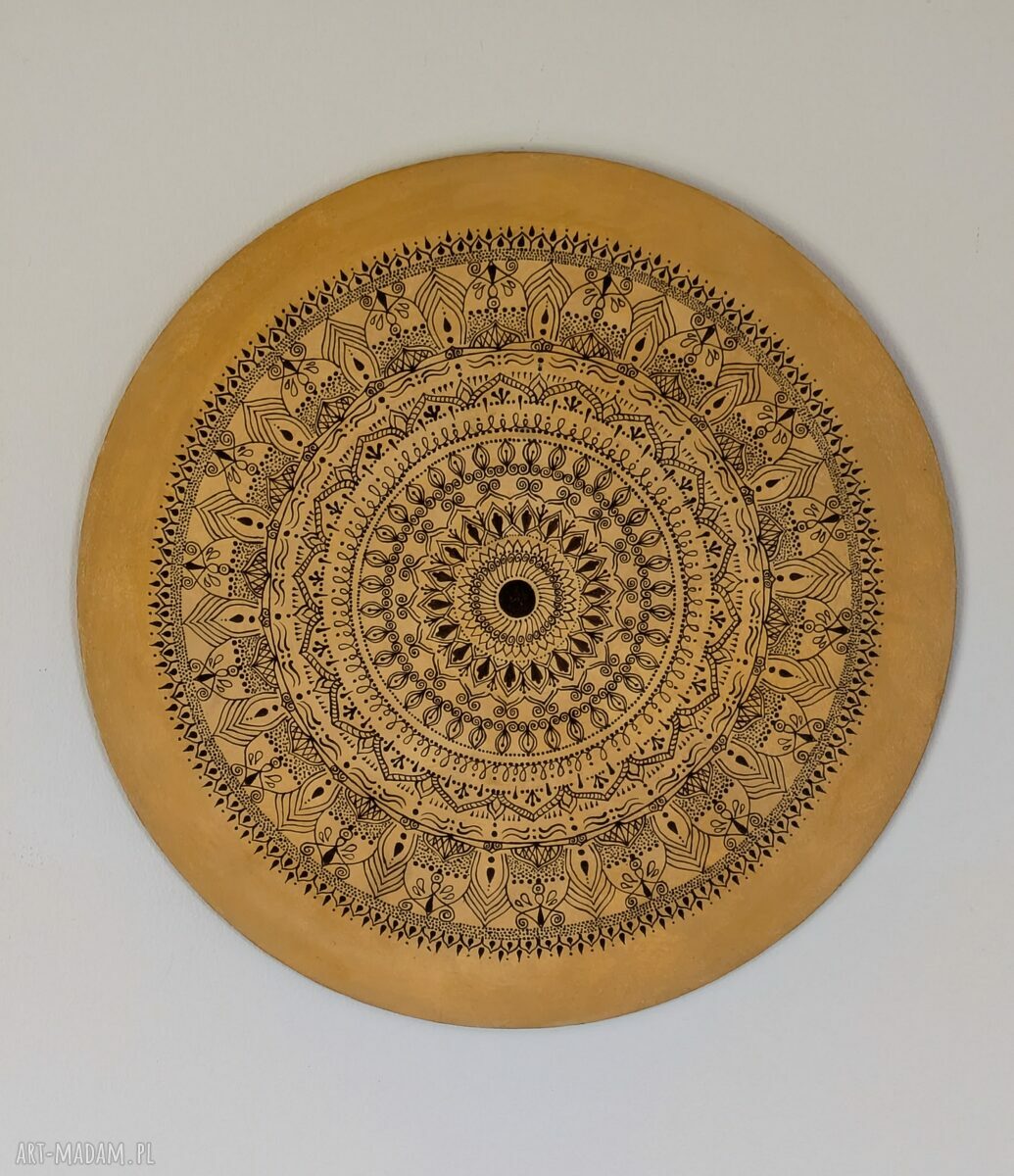 Mandala koło - ręcznie malowany obraz akrylowy 40 cm