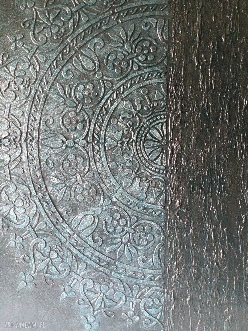 Mandala struktura 50 x 60 - ręcznie malowany obraz akrylowy 3D