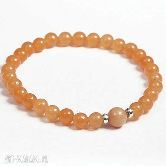 Mandarynki - komplet bransoletek handmade z jadeitem