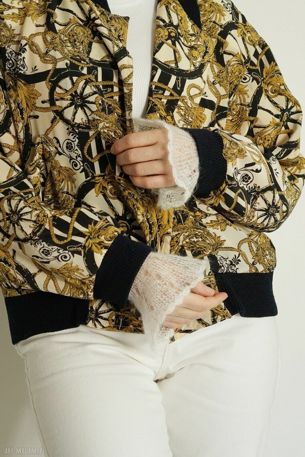 Mankiety w stylu vintage New Romantic - ręcznie robione do swetra