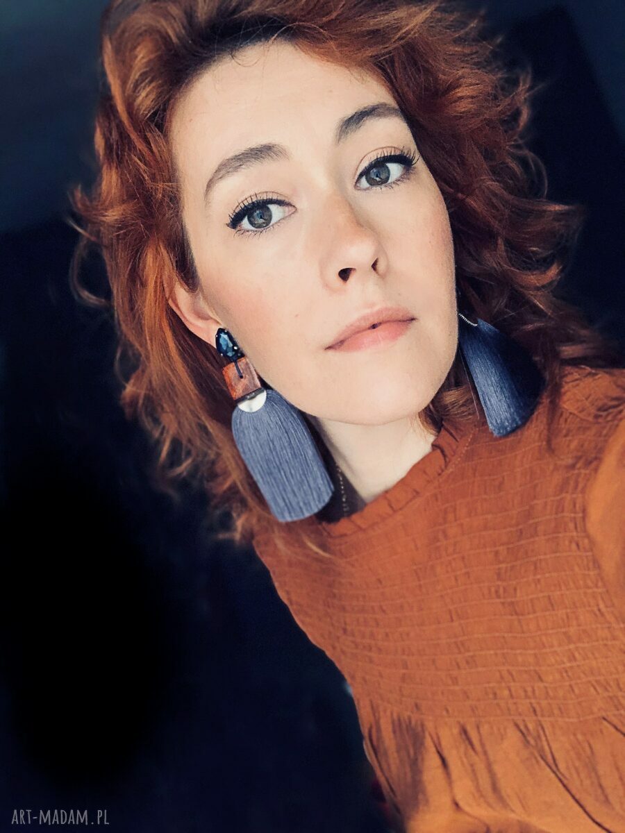 Kolczyki Manuela z chwostami w kolorze marengo