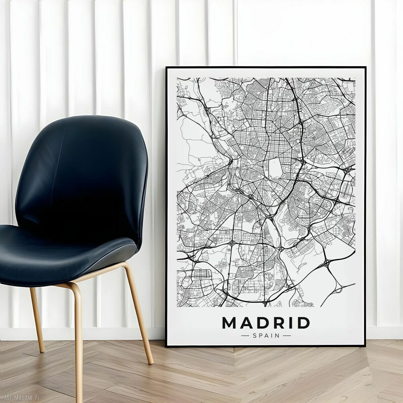 Plakat mapa Madryt 61x91 cm - modna dekoracja do salonu