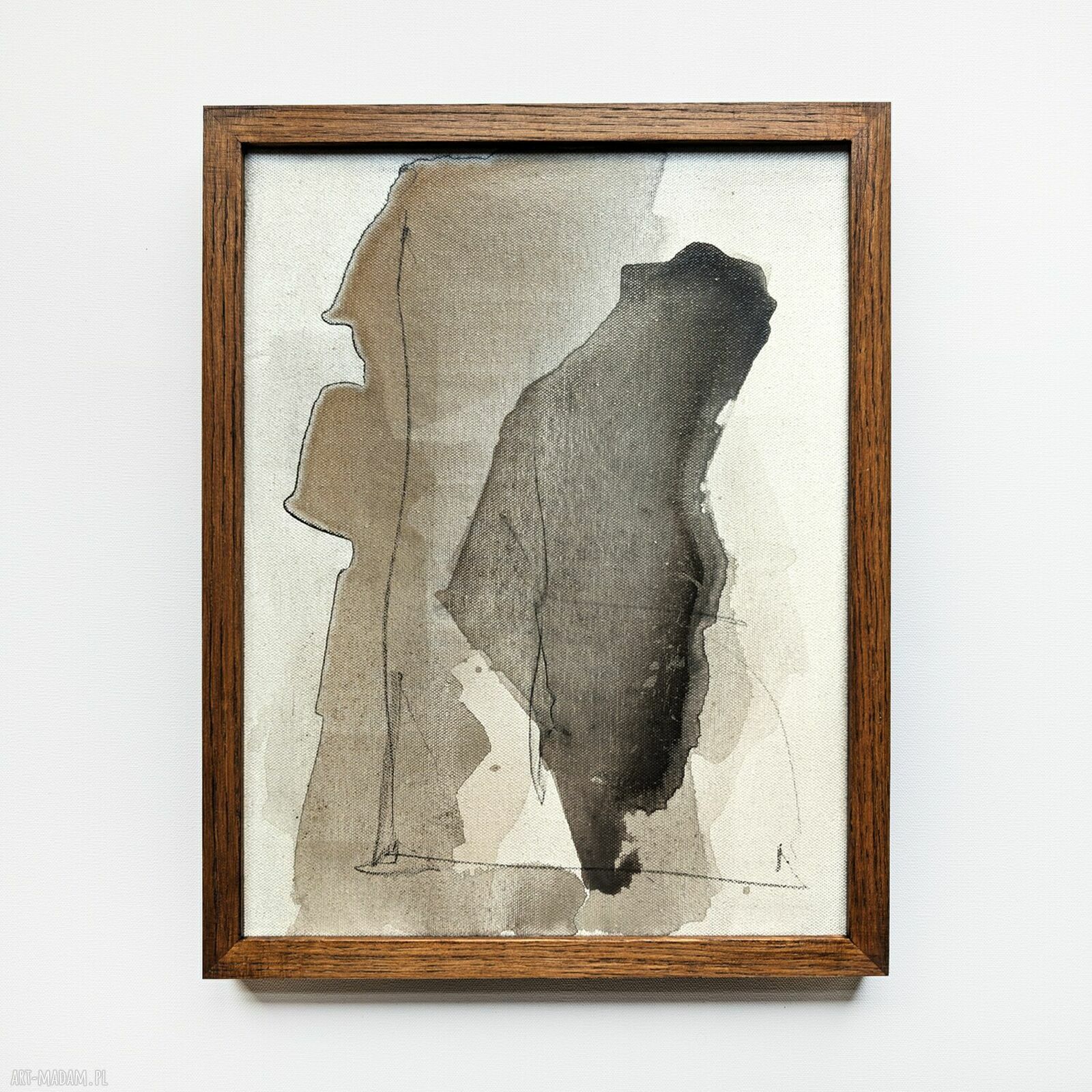 Mapa obecności 3 - obraz akrylowy z dębową ramą 40x30 cm