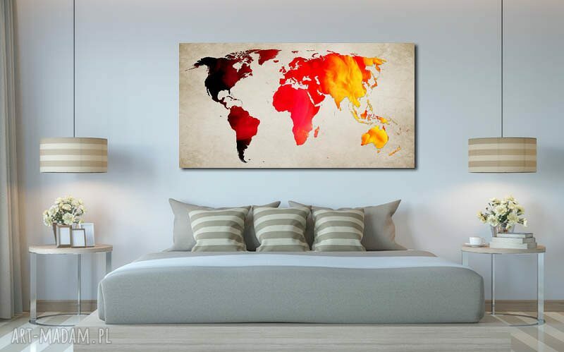 Obraz mapa świata w stylu X na płótnie Canvas 120x70 cm - gotowy do zawieszenia