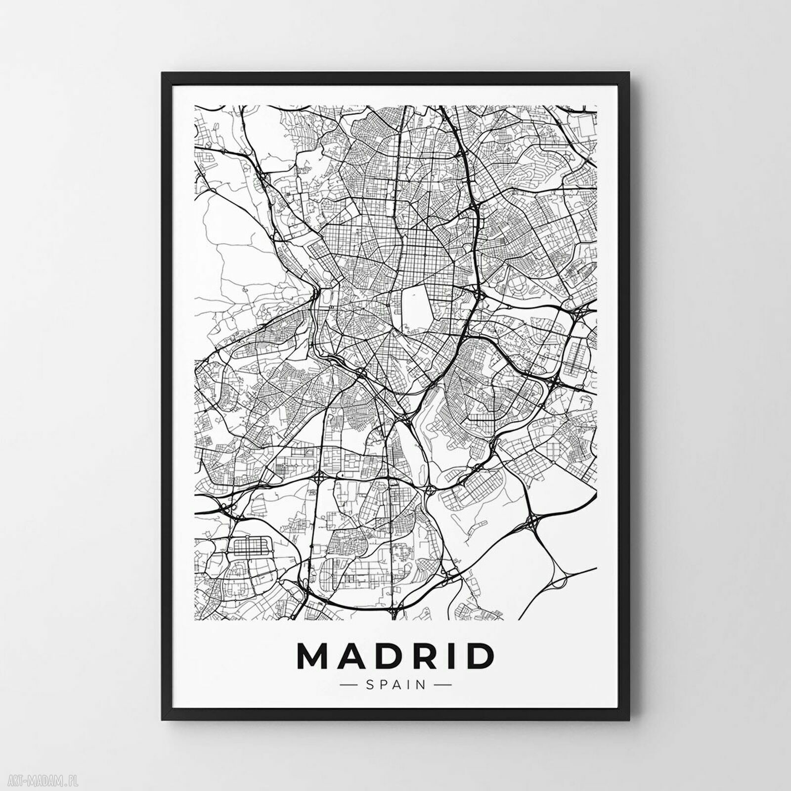Plakat mapa Madryt - format 40x50 cm