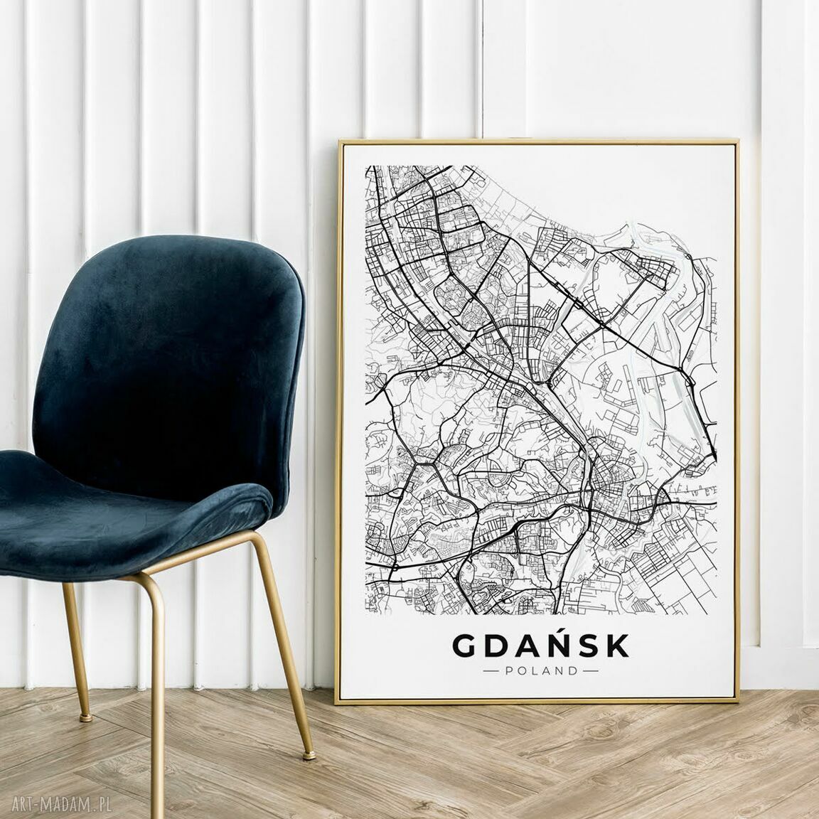 Plakat Mapa Miasta Gda sk Format A4 Stylowa Dekoracja Do Domu I Na plakat-mapa-miasta-gda-sk-format-a4-stylowa-dekoracja-do-domu-i-na