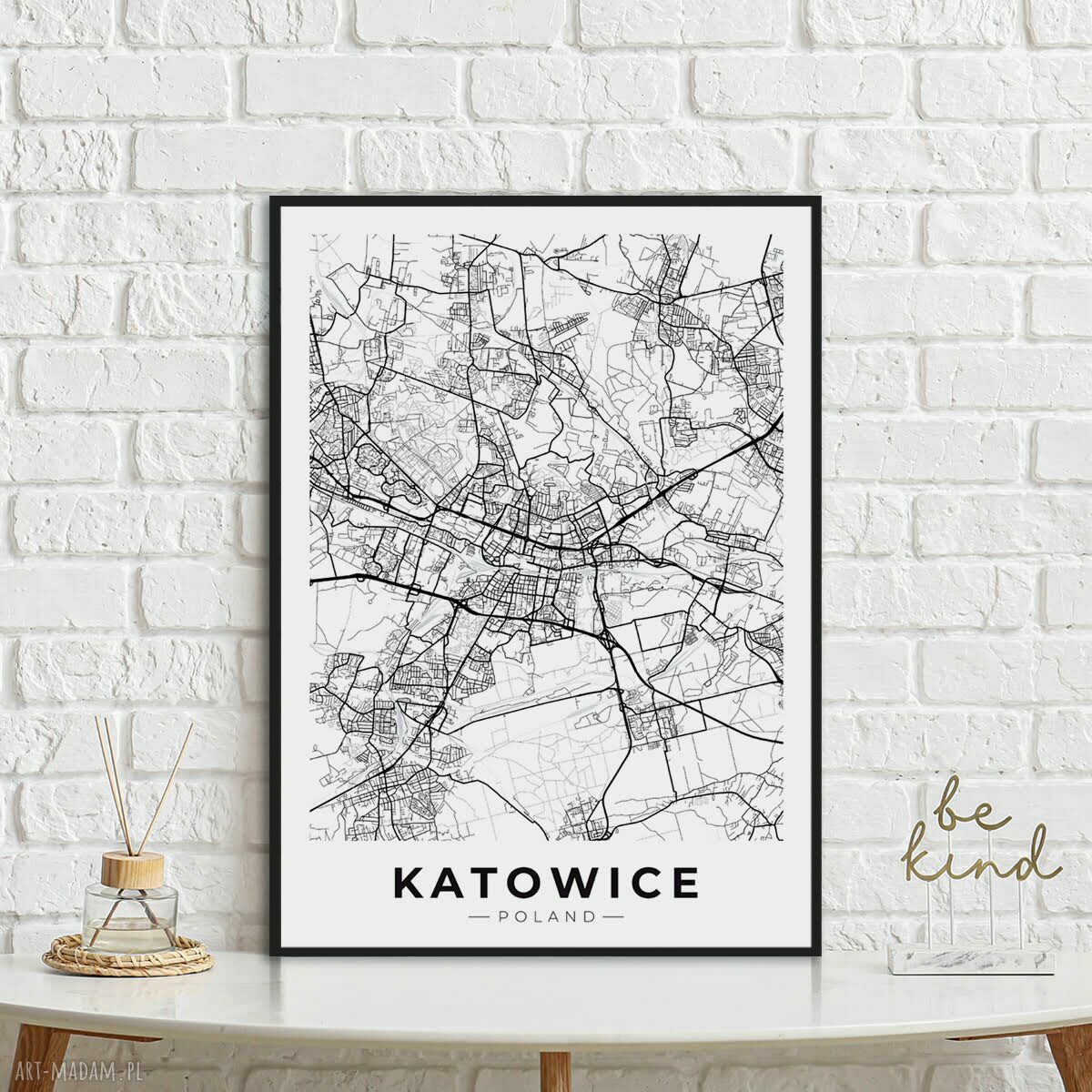 Plakat mapa Katowice - format 50x70 cm