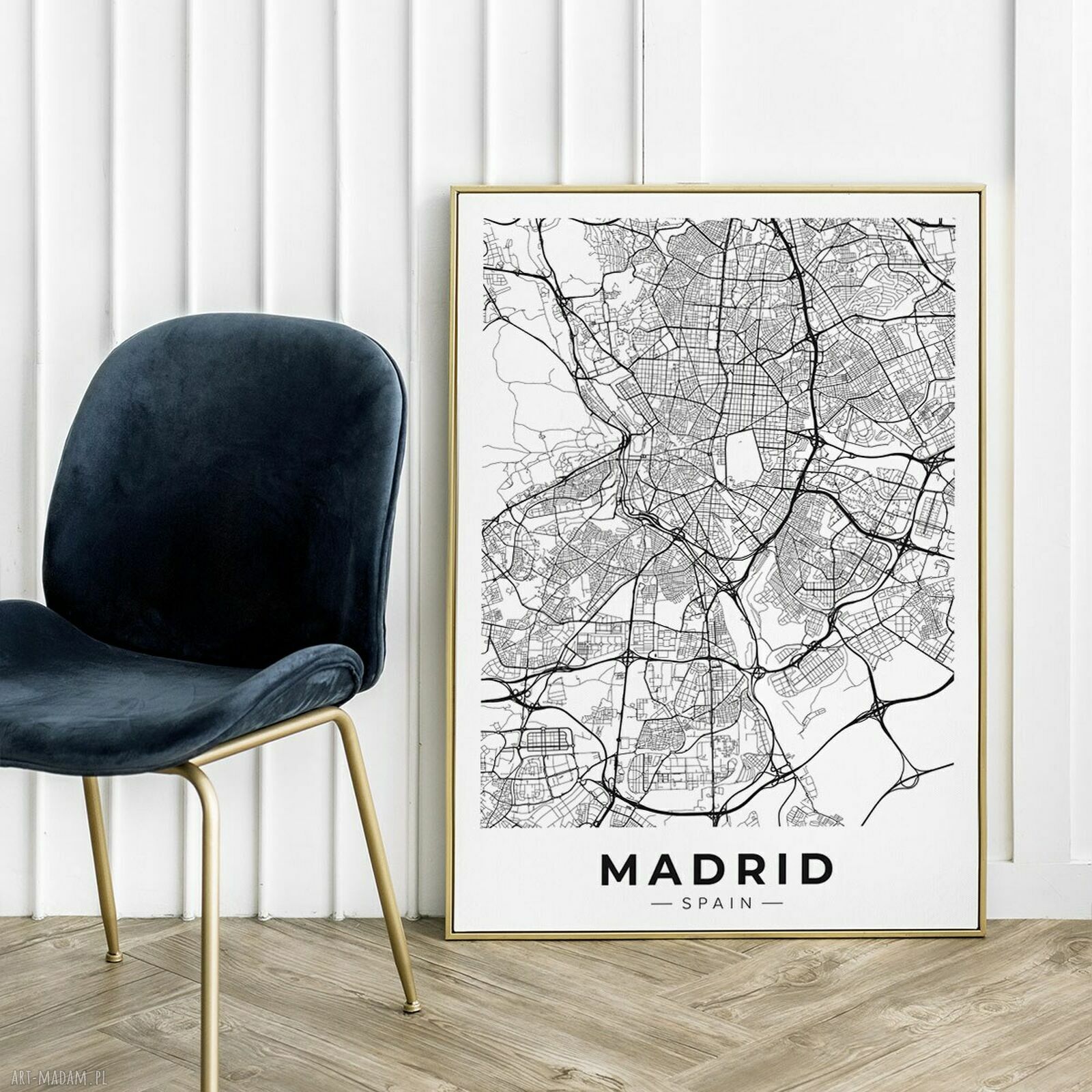 Plakat mapa Madryt 50x70 cm B2 do biura