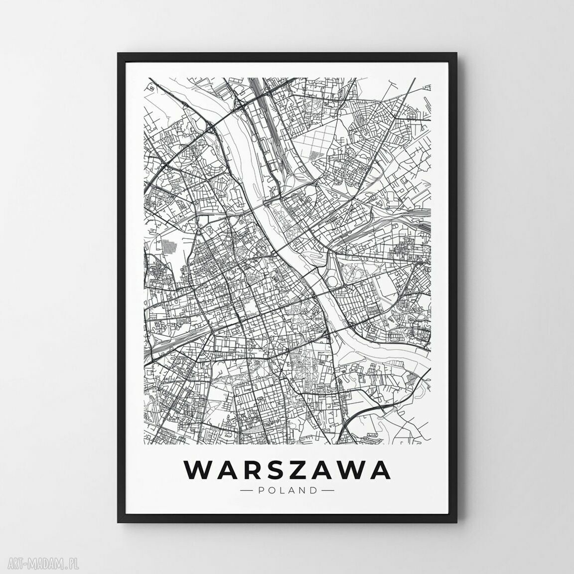 Plakat mapa Warszawy w formacie 40x50 cm