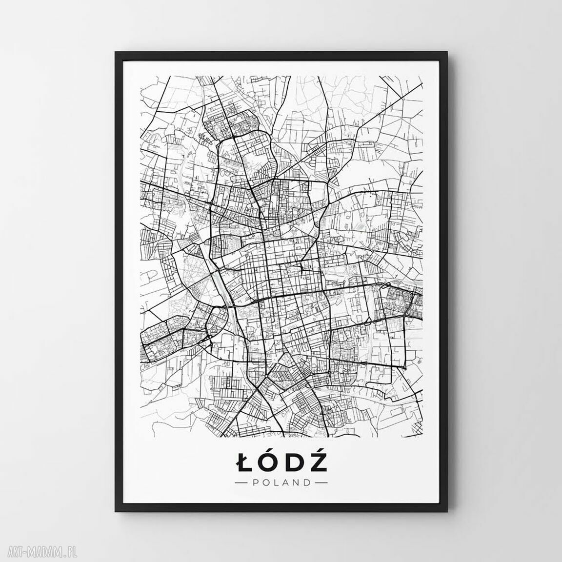 Plakat mapa Łodzi 40x50 cm do salonu i biura