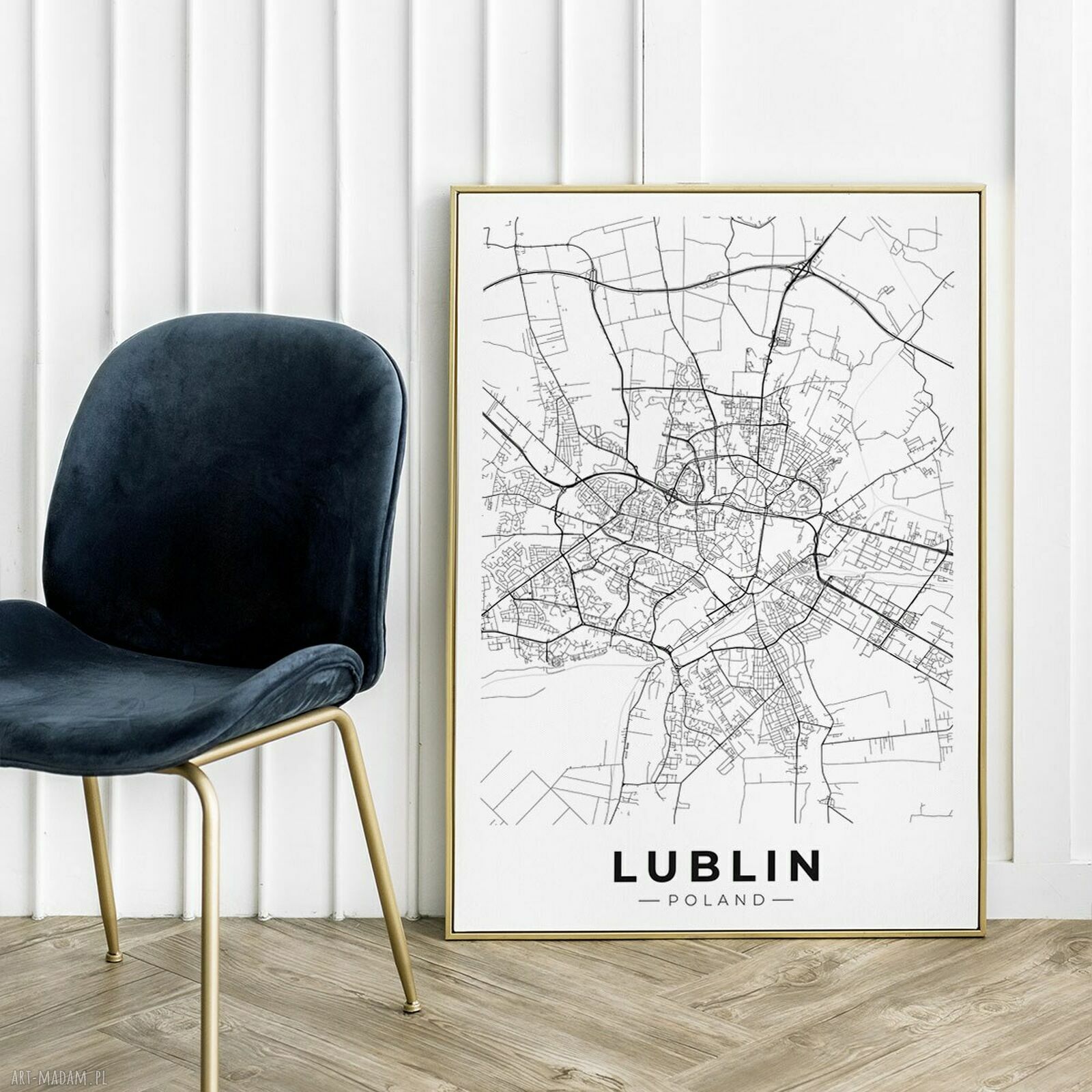 Plakat mapa Lublina - format 61x91 cm