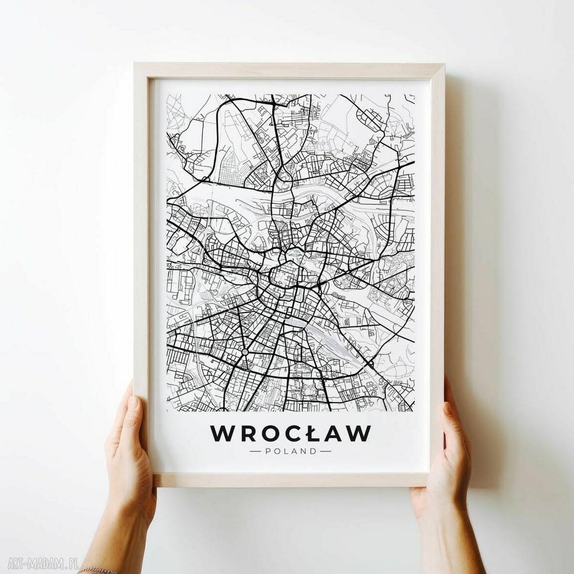 Plakat mapa Wrocławia w formacie 30x40 cm - prezent od serca
