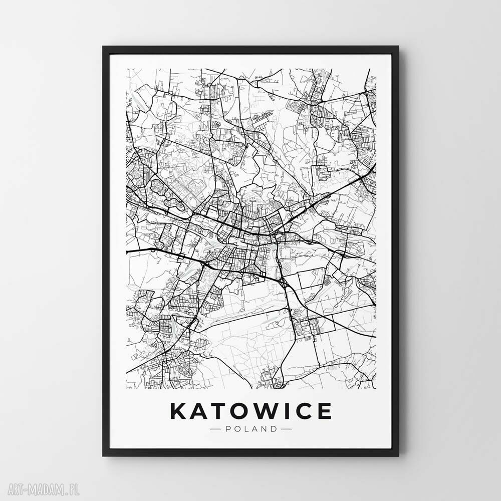 Plakat mapa Katowice 40x50 cm - do domu i na prezent