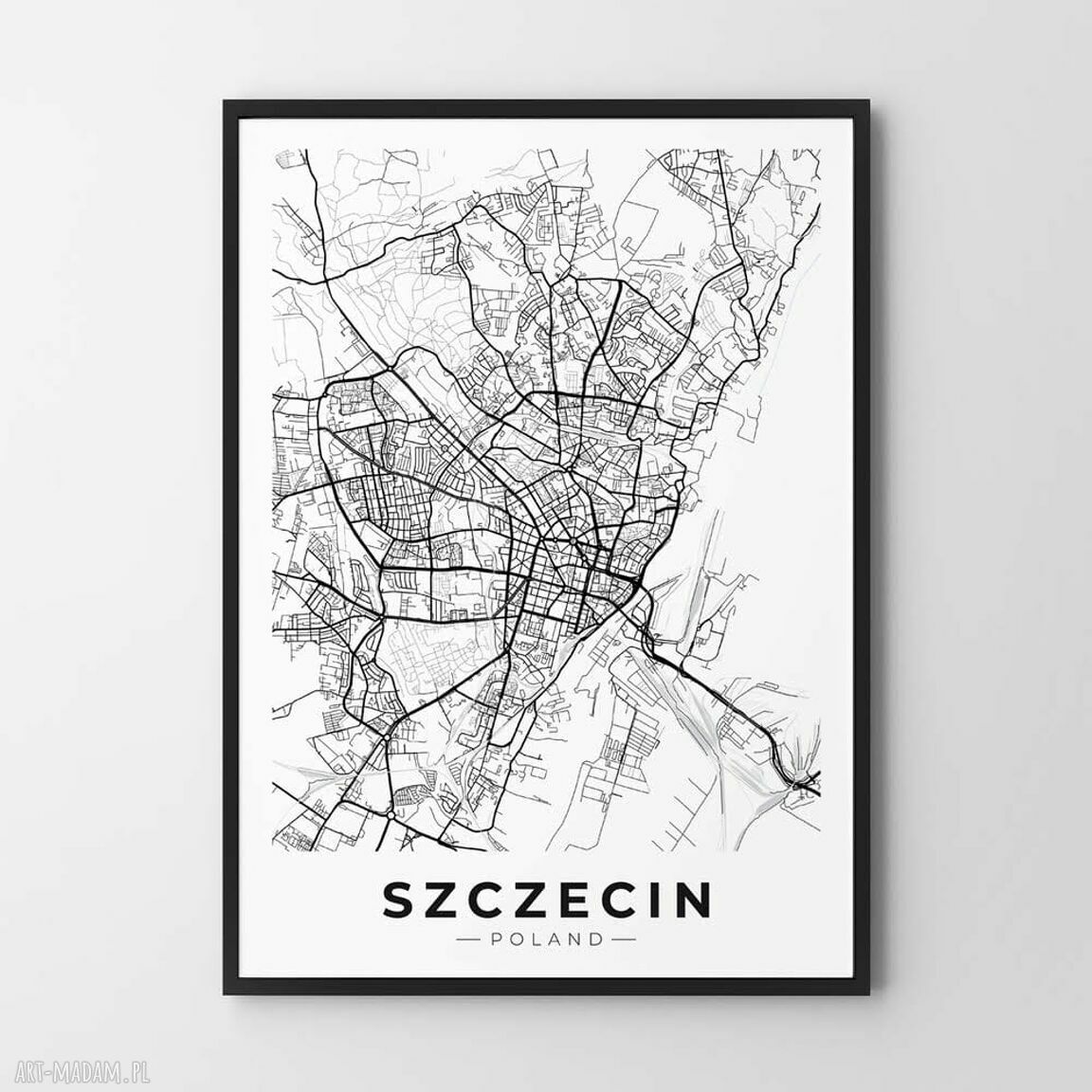 Plakat Mapa Szczecin 40x50 cm - nowoczesna dekoracja ścienna