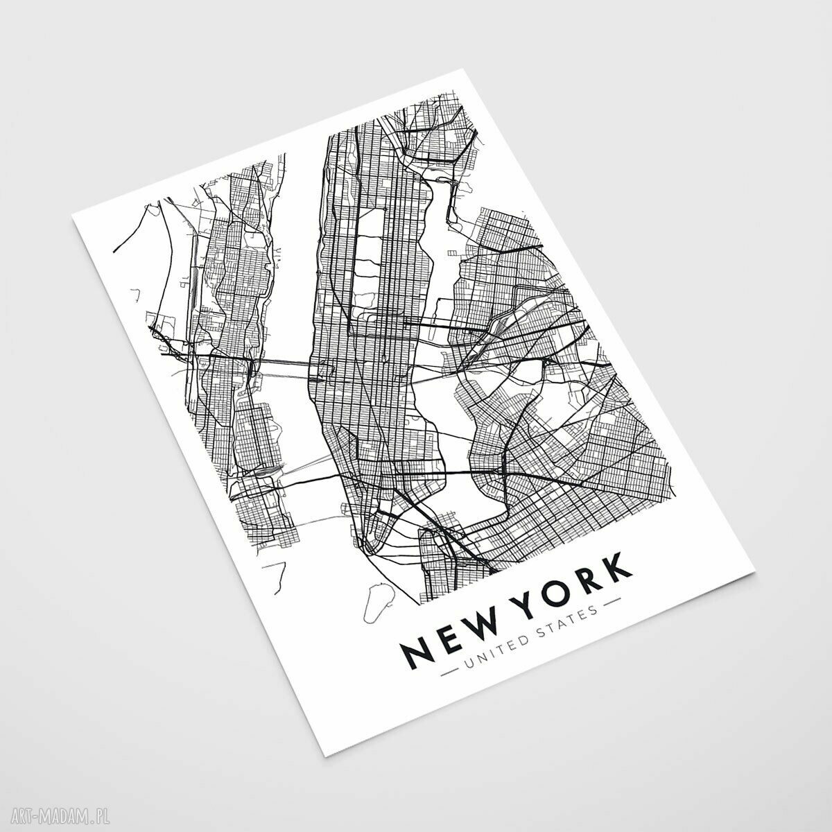 Plakat mapa Nowy Jork 30x40 cm - miejski klimat w Twoim wnętrzu