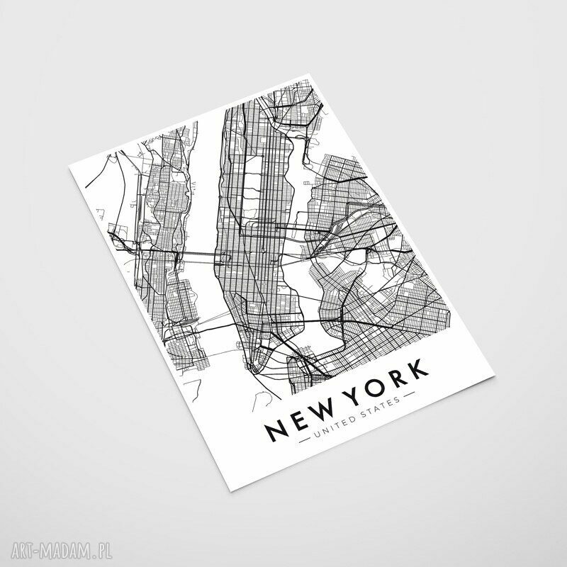 Plakat mapa Nowy Jork NYC - format A4