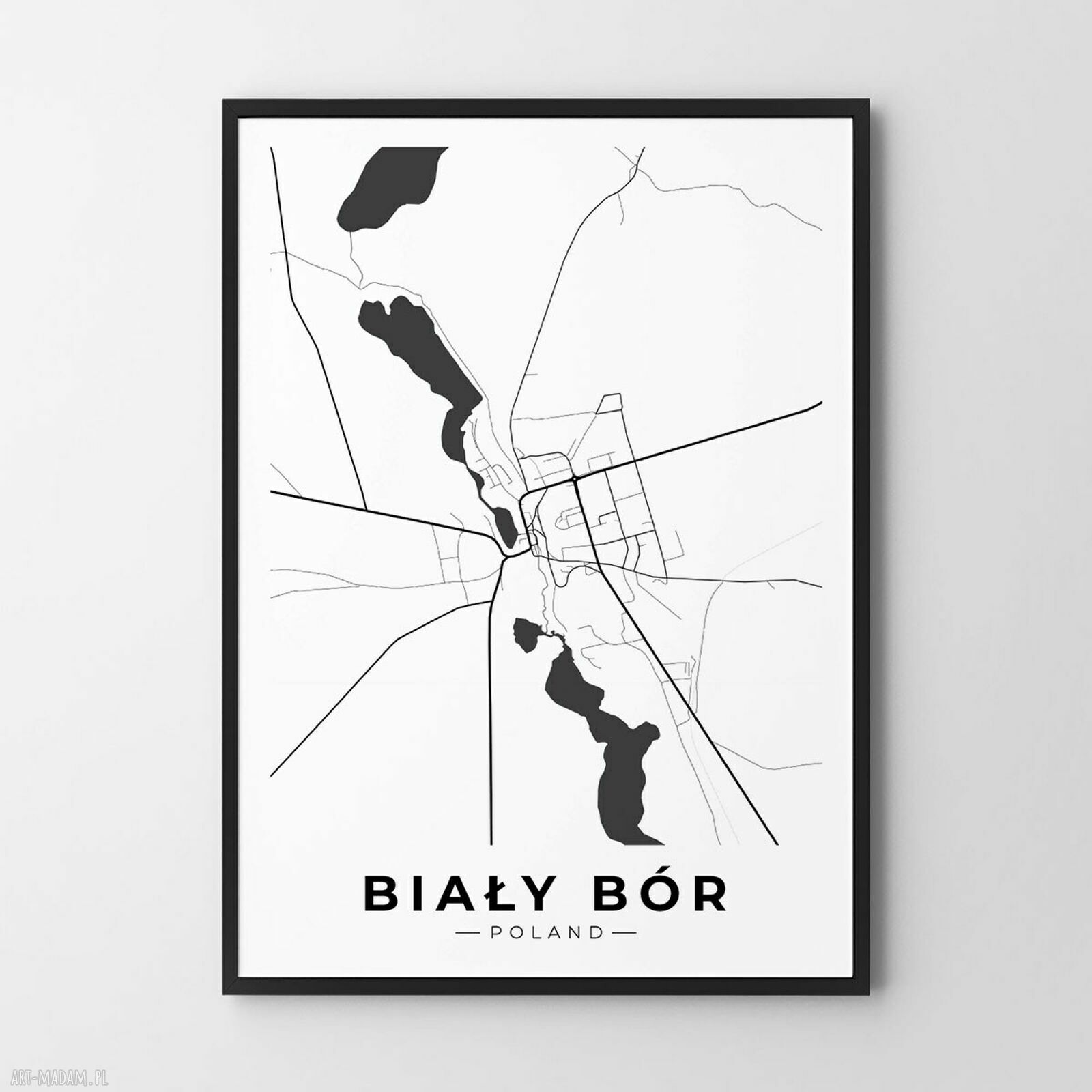 Plakat Mapa Biały Bór w formacie 30x40 cm
