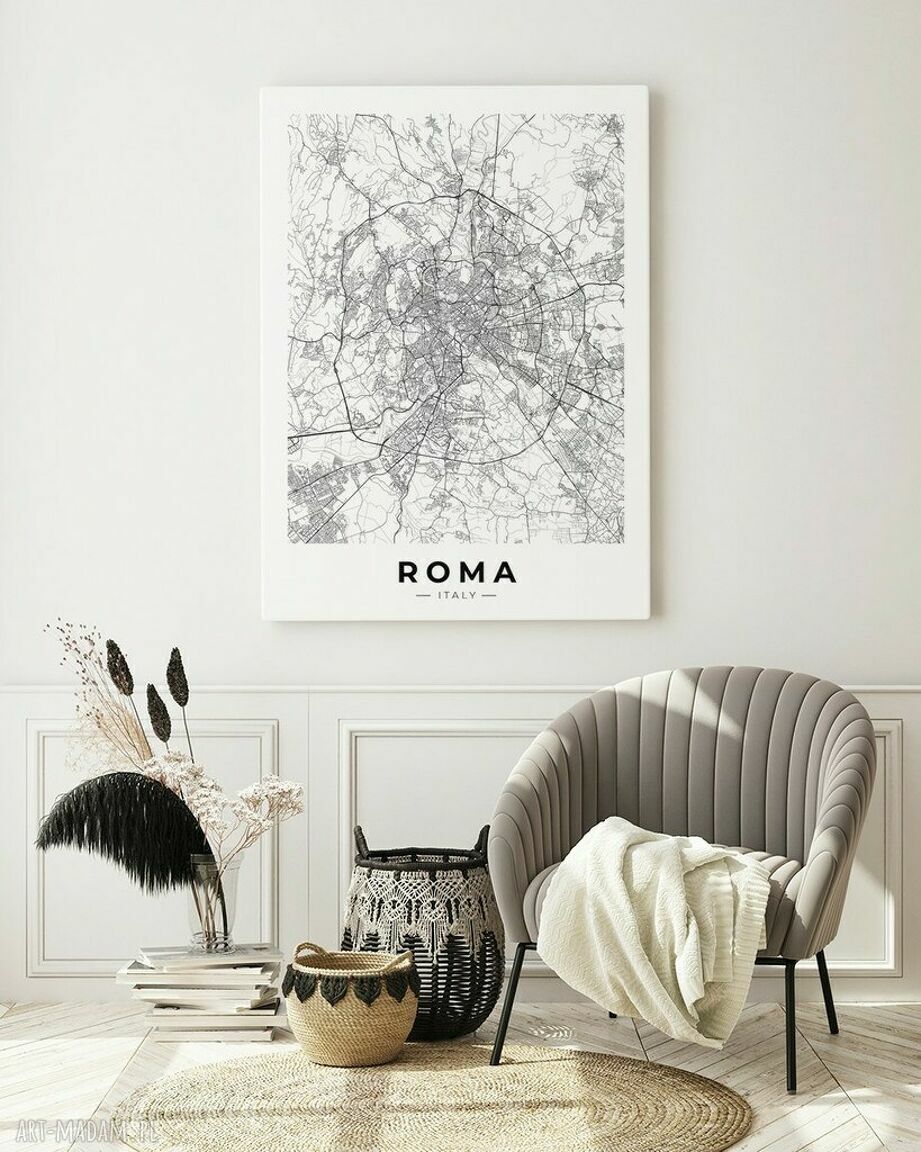 Plakat z mapą Rzymu 30x40 cm - idealny na prezent
