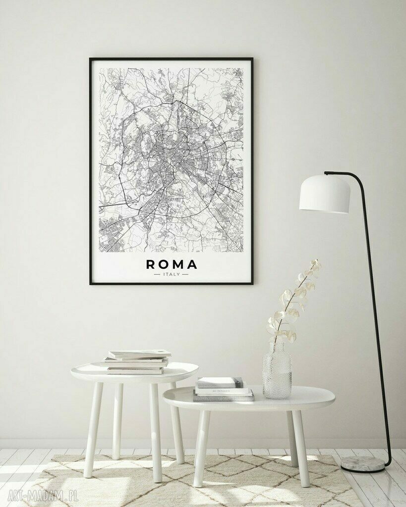 Mapa Rzym - plakat 50x70 cm do wnętrza