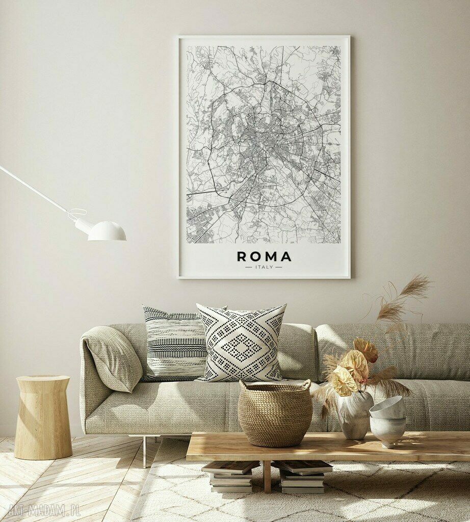 Mapa Rzym - plakat 50x70 cm do wnętrza