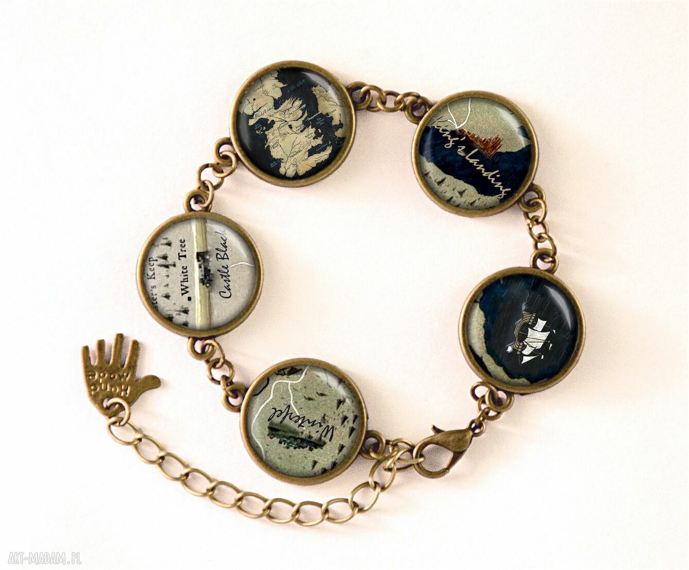 Mapa westeros bransoletka gra tron filmowa ręcznie robiona