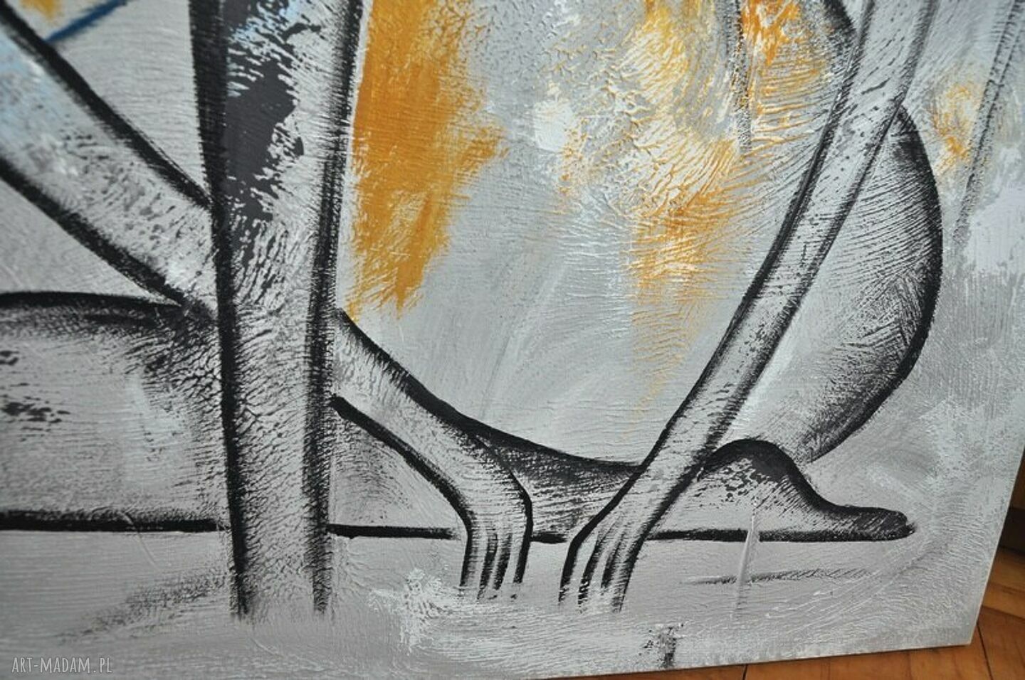 Marceau - abstrakcyjny obraz ręcznie malowany na płótnie (70x90 cm)
