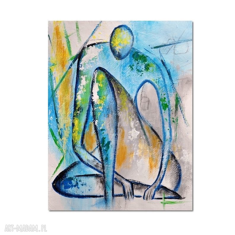 Marceau - abstrakcyjny obraz ręcznie malowany na płótnie (70x90 cm)